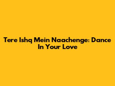 Tere Ishq Mein Naachenge: Dance In Your Love