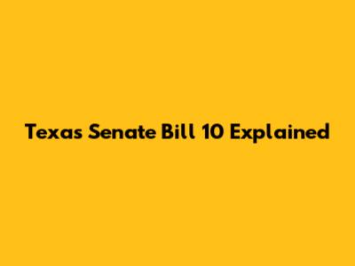 Texas Senate Bill 10 Explained
