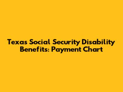 Texas Social Security Disability Benefits: Payment Chart