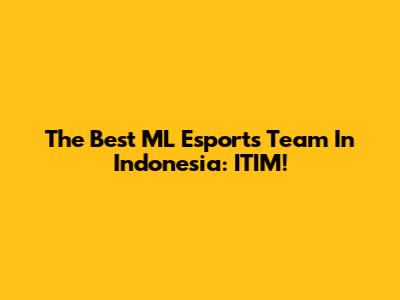 The Best ML Esports Team In Indonesia: ITIM!