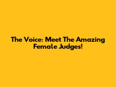 The Voice: Meet The Amazing Female Judges!