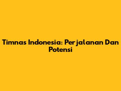 Timnas Indonesia: Perjalanan Dan Potensi