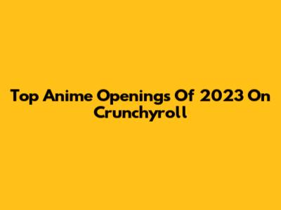 Top Anime Openings Of 2023 On Crunchyroll