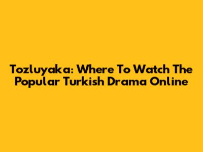 Tozluyaka: Where To Watch The Popular Turkish Drama Online