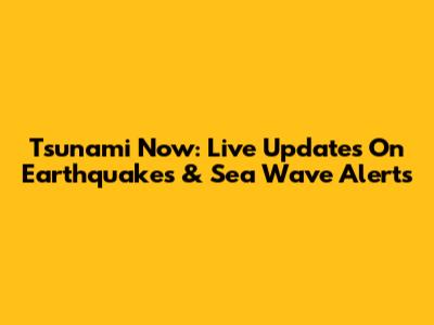 Tsunami Now: Live Updates On Earthquakes & Sea Wave Alerts