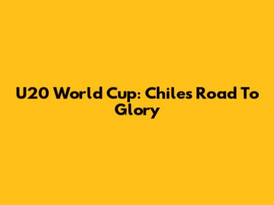 U20 World Cup: Chile's Road To Glory