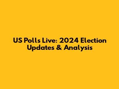 US Polls Live: 2024 Election Updates & Analysis