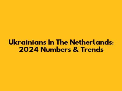 Ukrainians In The Netherlands: 2024 Numbers & Trends
