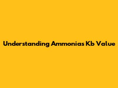 Understanding Ammonia's Kb Value