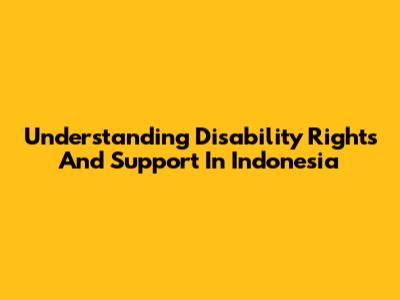 Understanding Disability Rights And Support In Indonesia