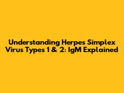 Understanding Herpes Simplex Virus Types 1 & 2: IgM Explained