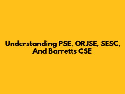 Understanding PSE, ORJSE, SESC, And Barrett's CSE