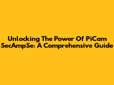 Unlocking The Power Of PiCam SecAmpSe: A Comprehensive Guide