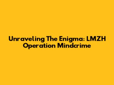 Unraveling The Enigma: LMZH Operation Mindcrime