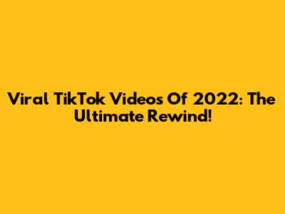 Viral TikTok Videos Of 2022: The Ultimate Rewind!