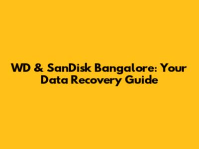 WD & SanDisk Bangalore: Your Data Recovery Guide