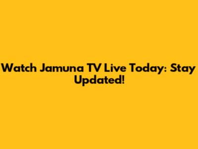 Watch Jamuna TV Live Today: Stay Updated!