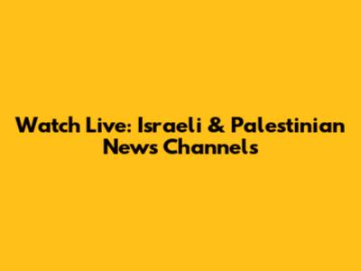 Watch Live: Israeli & Palestinian News Channels