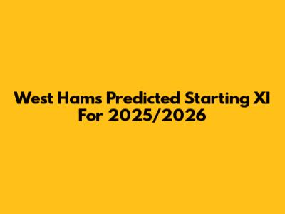West Ham's Predicted Starting XI For 2025/2026