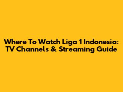 Where To Watch Liga 1 Indonesia: TV Channels & Streaming Guide