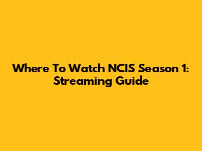 Where To Watch NCIS Season 1: Streaming Guide