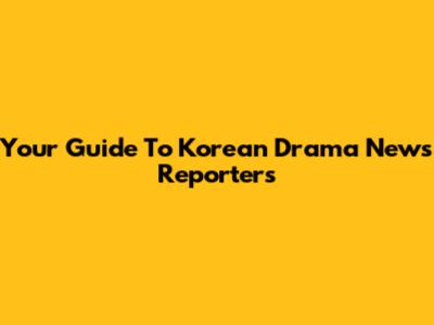 Your Guide To Korean Drama News Reporters