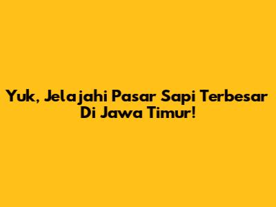 Yuk, Jelajahi Pasar Sapi Terbesar Di Jawa Timur!