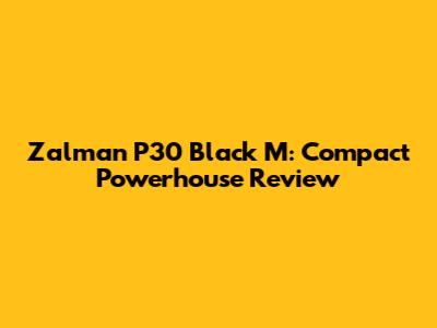 Zalman P30 Black M: Compact Powerhouse Review