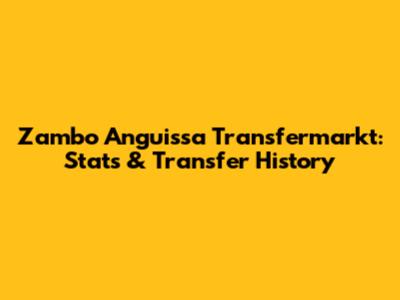 Zambo Anguissa Transfermarkt: Stats & Transfer History