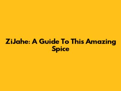 ZiJahe: A Guide To This Amazing Spice