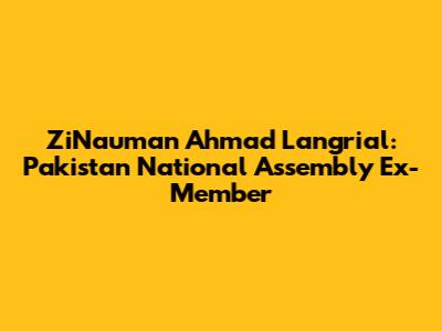 ZiNauman Ahmad Langrial: Pakistan National Assembly Ex-Member