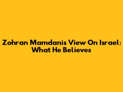 Zohran Mamdani's View On Israel: What He Believes