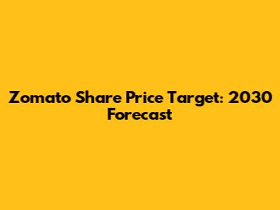 Zomato Share Price Target: 2030 Forecast